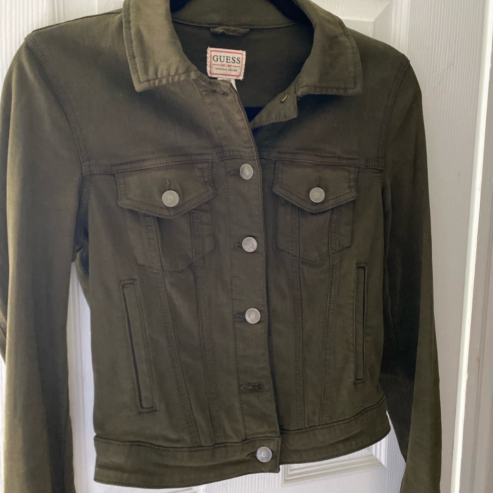 Guess green jeans jacket